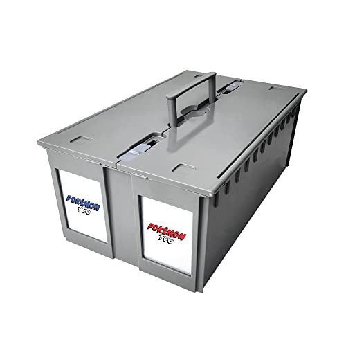 BCW 2Row Graded Card Storage Box Gray Stackable PSA Slab Case with Lid Handle Compatible with PSA BGS SGC CSG HGA Includes Card Bin Partitions - Image 1