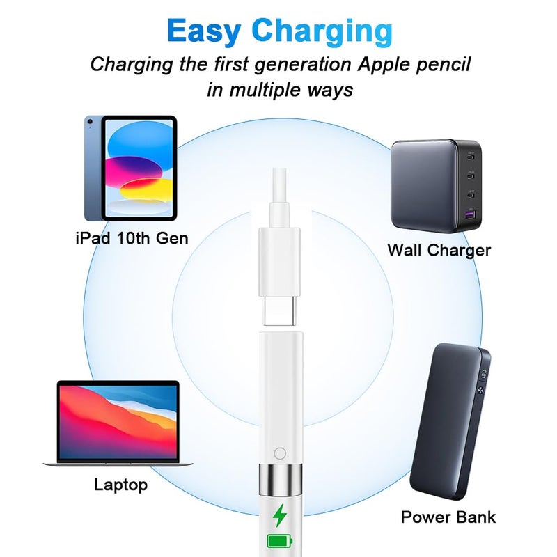 ZORBES® Charging Adapter for Pencil 1st Gen Type C to Light-ing Adapter, Type C Female to Light-ning Female Adapter, Support Bluetooth Connectivity, Plug and Go, with Light Indicator - Image 5
