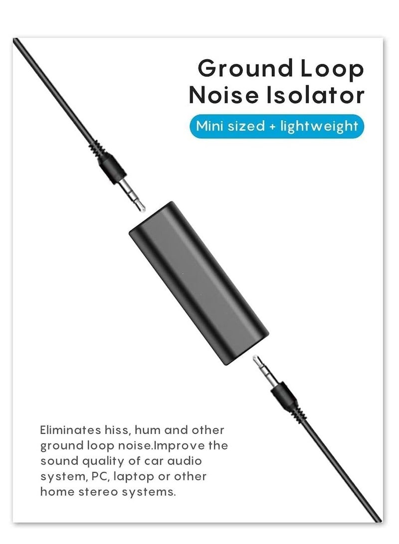 2 Packs Ground Loop Noise Isolator for Car Audio or Home Stereo System Eliminate Buzzing Noise Eliminating Audio Noise Effectively Portable and Easy to Use Ground Loop Isolator with 3.5mm Audio Cable - Image 2