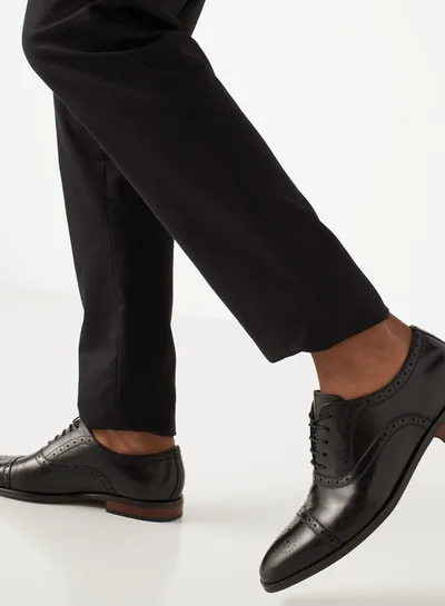 DUCHINI Mens Textured Oxford Shoes with Lace-Up Closure