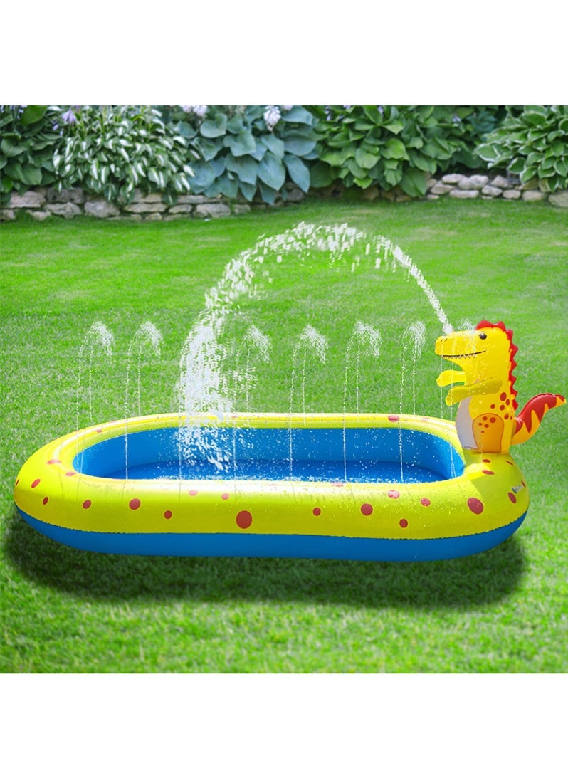 Inflatable Sprinkler Pool for Kids, 170cm Cute Dinosaur Sprinkler Kids Pool, Backyard Splash Pad Sprinkler Swimming Pool Outdoor Water Toys