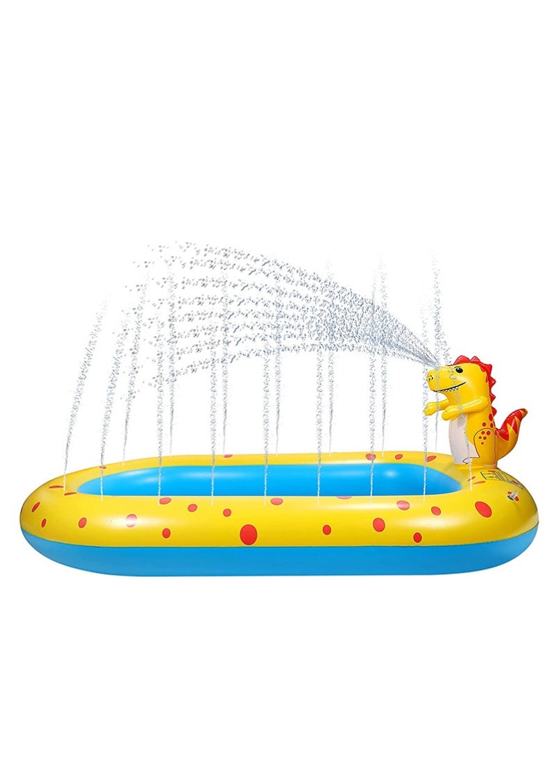 Inflatable Sprinkler Pool for Kids, 170cm Cute Dinosaur Sprinkler Kids Pool, Backyard Splash Pad Sprinkler Swimming Pool Outdoor Water Toys
