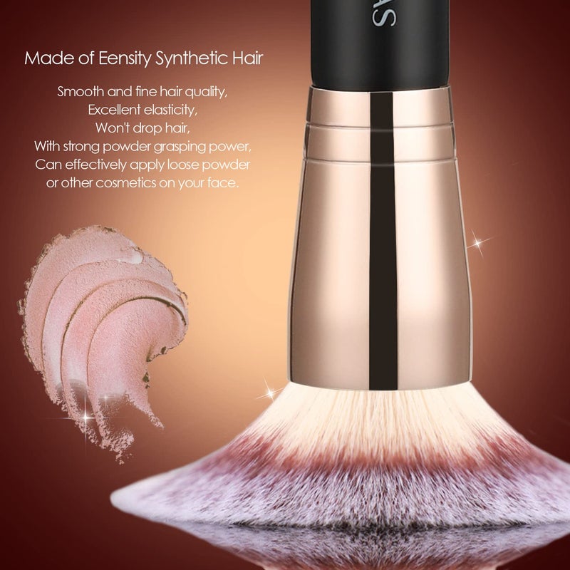 KINGMAS Foundation Brush, Premium Bronzer Makeup Brush, Double Ended Contour Brushes Flat & Angled Round Top for Blending Liquid Powder Concealer Cream Blush - Image 2