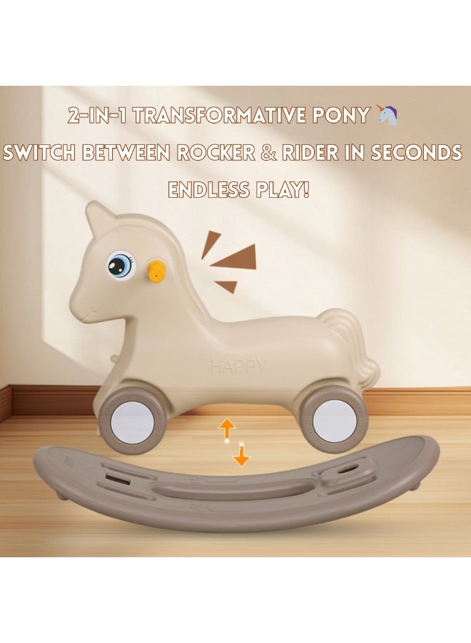 GoldenLike Rocking Horse, Ride on Baby Car for Kids Pony Animal Rocker with Detachable Balance Board Toddler Ride-On Toy Baby Learning Toy for Toddlers 1-3 Years - Image 3