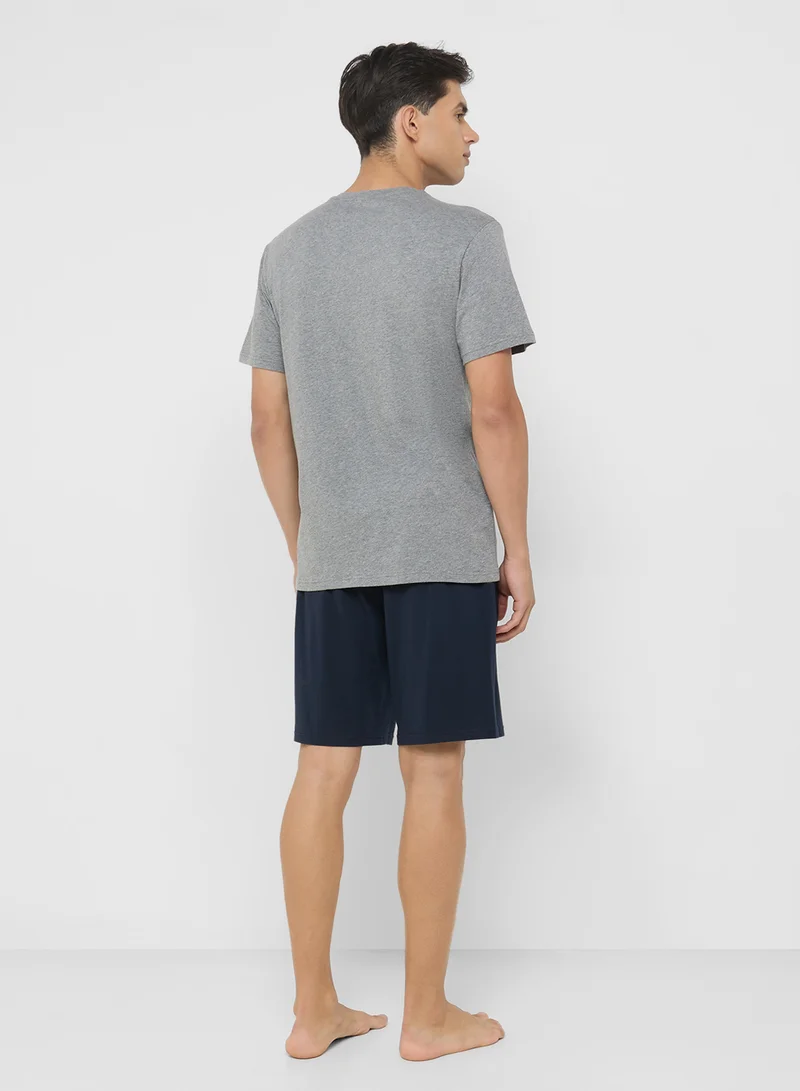 امبوريو ارماني Logo T-Shirt And Shorts Set