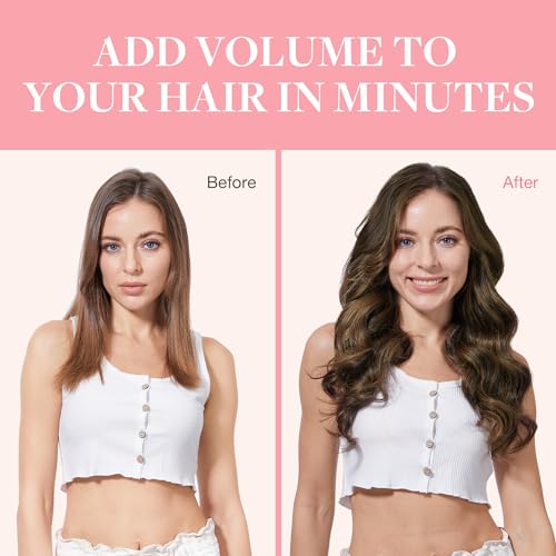 Googoo GOO GOO Clip in Hair Extensions Real Human Hair, Remy Human Hair Extensions Clip ins for Women, Natural Human Hair, 14inch 120g 7Pcs, 2/6/2 Balayage Dark Brown to Chestnut Brown - Image 5