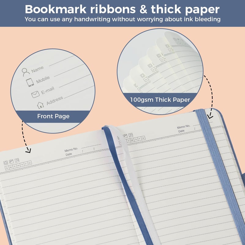NIRMIRO (3 Pack) Small Pocket Journaling Notebooks for Women/Men, 3.7" x 5.7" A6 Mini Diary Journal with Pen, 400 Pages 100GSM Paper, Cute Notebook Journal for Writing, Travel, Business, Work & School - Image 3