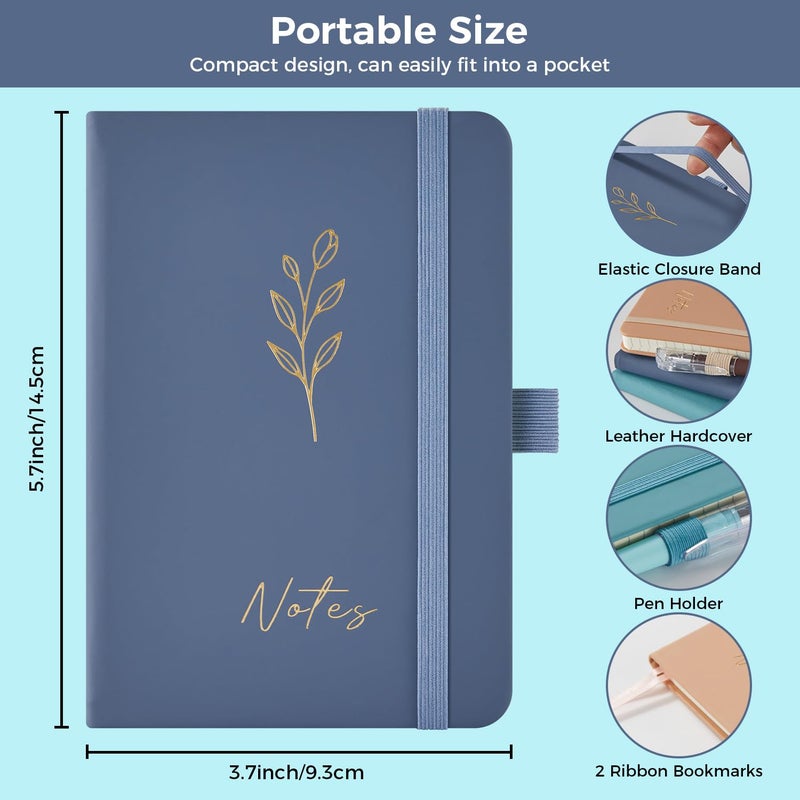 NIRMIRO (3 Pack) Small Pocket Journaling Notebooks for Women/Men, 3.7" x 5.7" A6 Mini Diary Journal with Pen, 400 Pages 100GSM Paper, Cute Notebook Journal for Writing, Travel, Business, Work & School - Image 2