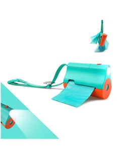 3-in-1 Dog Waste Bag Dispenser with LED Light, Metal Clip & Wrist Strap - Bi-Color Blue & Orange, Batteries Not Included