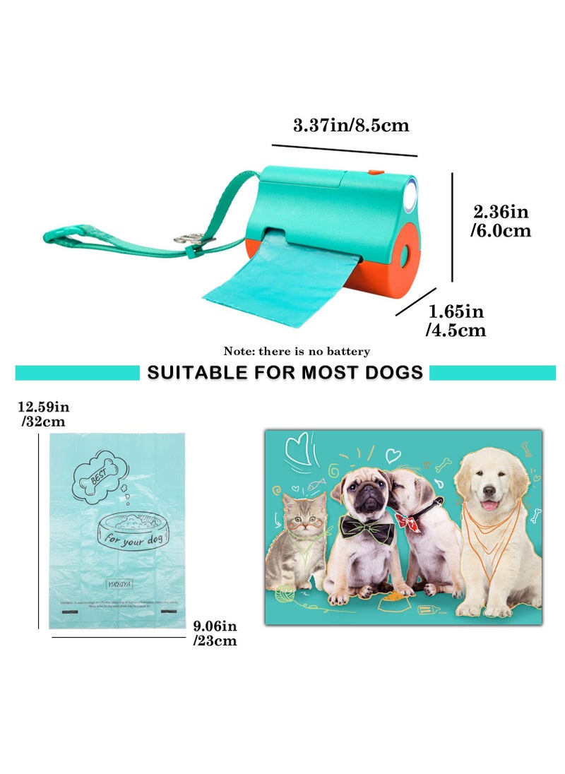 Generic - 3-in-1 Dog Waste Bag Dispenser with LED Light, Metal Clip & Wrist Strap - Bi-Color Blue & Orange, Batteries Not Included - Image 1