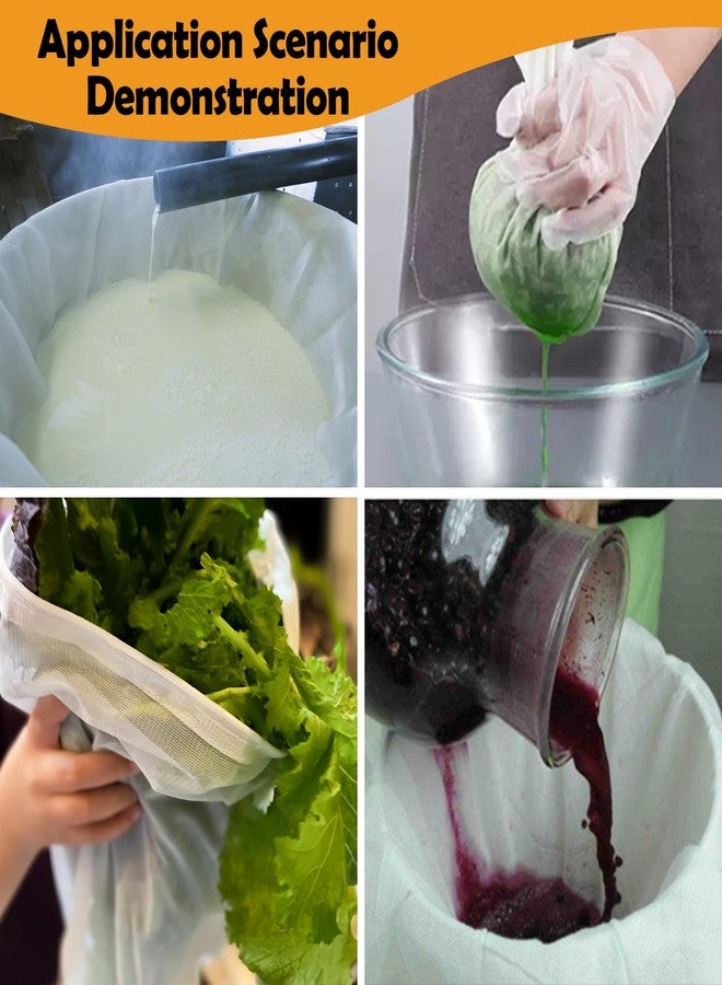 ريلاند عبوة من قطعتين من أكياس التخمير الكبيرة جدًا من ريلاند، مقاس 32 × 24.8 بوصة، قابلة لإعادة الاستخدام، مزودة بمصفاة شبكية دقيقة، وحقيبة ترشيح برباط، مثالية لتخمير البيرة، وعصير التفاح، والميد، ومستلزمات صناعة النبيذ. - Image 5