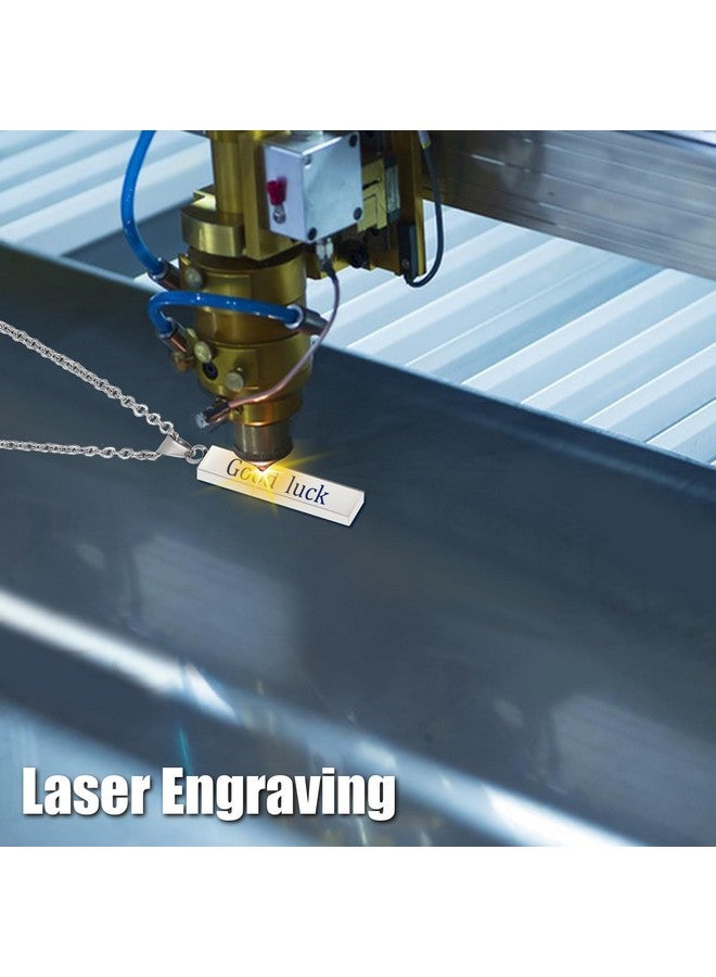 CHGCRAFT 10Pcs Stainless Steel Rectangle Pendant Necklace Engravable Stainless Steel Rectangular Pendant Stamping Blank Bar Pendant for Birthday and Christmas Gifts - Image 5