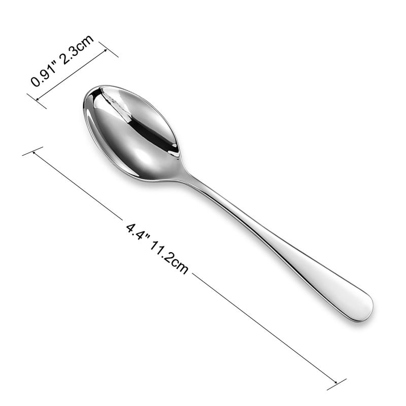KEAWELL Premium Louise Coffee Spoons, 18/10 Stainless Steel, 4.4-Inch Demitasse Espresso Size, Set of 6, Dishwasher Safe (4.4 inches, 6) - Image 4