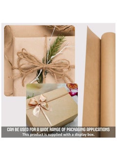 SKY-TOUCH 1 Roll of Kraft Paper (44 cm x 30 cm) 80gsm, Wrapping Paper Roll, Craft Paper Gift Wrapping Bulletin Board Arts & Crafts, Bouquet Flower Table Covering Poster Packing Paper  - Image 2