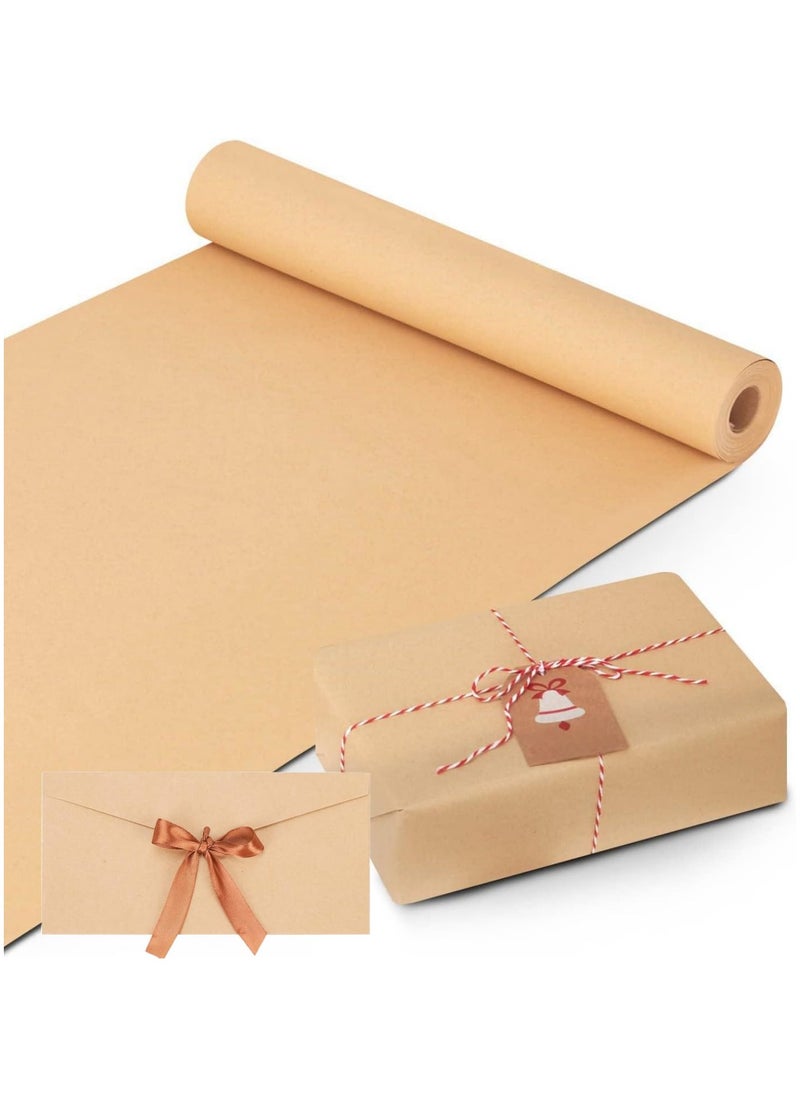 SKY-TOUCH 1 Roll of Kraft Paper (44 cm x 30 cm) 80gsm, Wrapping Paper Roll, Craft Paper Gift Wrapping Bulletin Board Arts & Crafts, Bouquet Flower Table Covering Poster Packing Paper  - Image 1