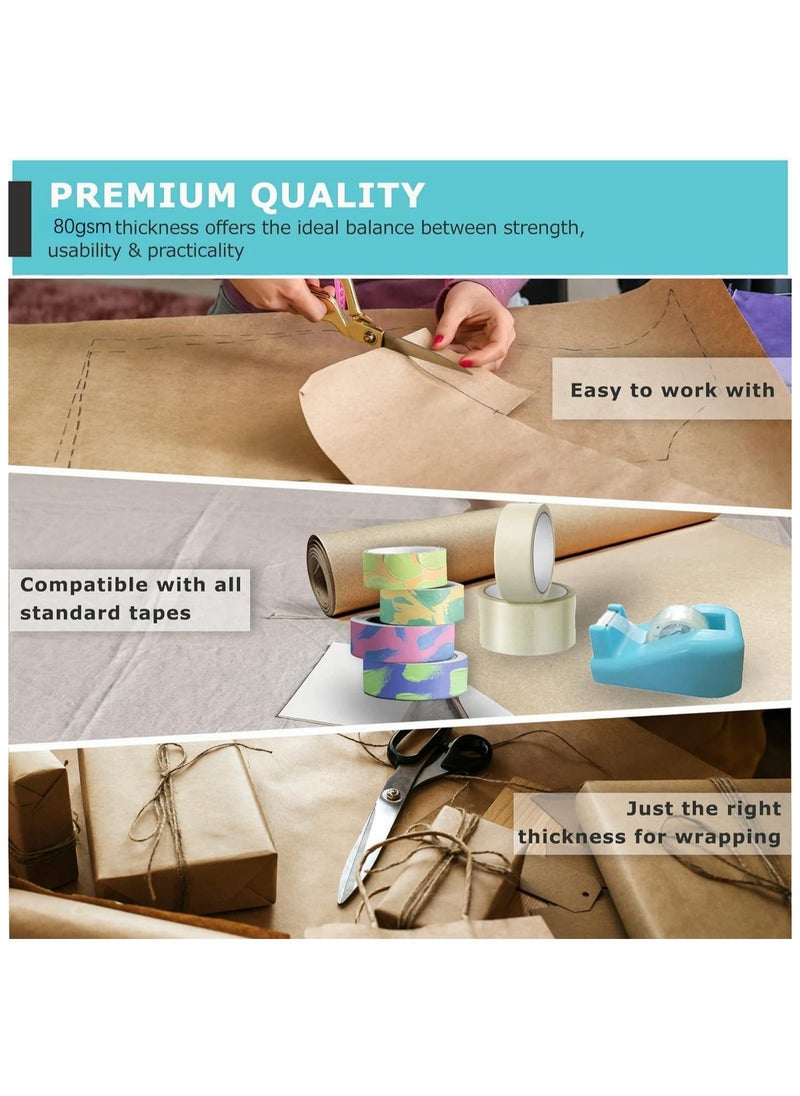 SKY-TOUCH 1 Roll of Kraft Paper (44 cm x 30 cm) 80gsm, Wrapping Paper Roll, Craft Paper Gift Wrapping Bulletin Board Arts & Crafts, Bouquet Flower Table Covering Poster Packing Paper  - Image 5
