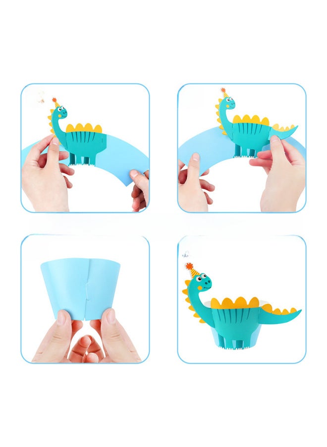St Copyright Product Creative Cartoon Dinosaur Animal Cake Card Insertion Dinosaur Theme Paper Cup Cake Edge Decoration - Image 4
