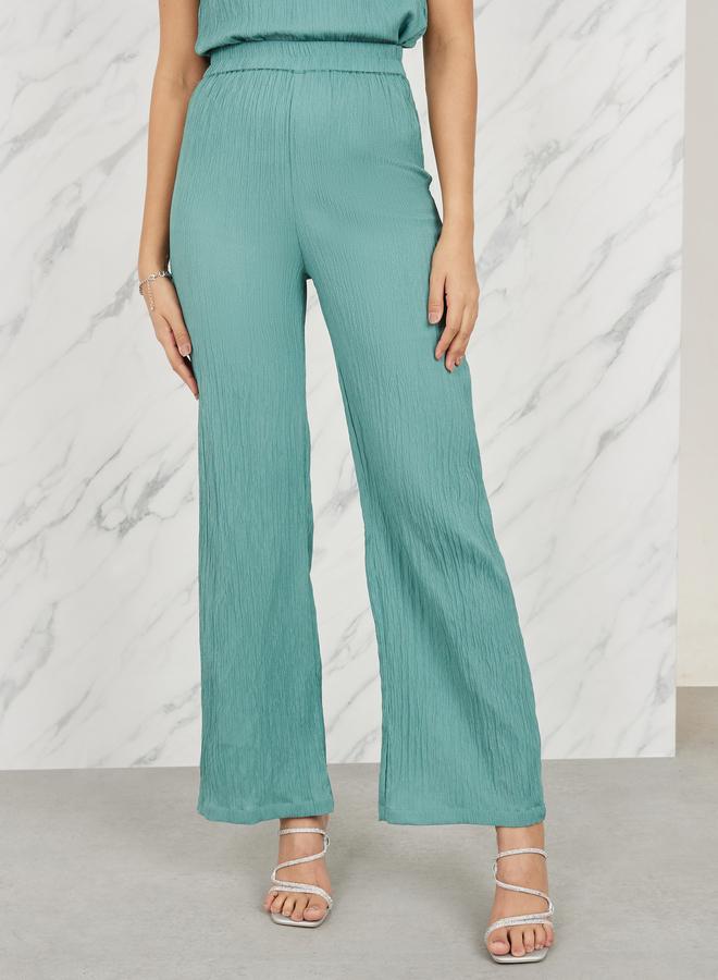 Styli Styli Embellished Collar Textured Top and Straight Leg Pant Set  - Image 5