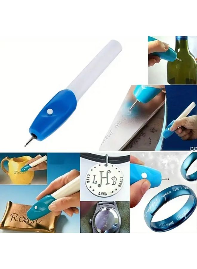 White Cordless Mini Electric Engraving Pen Precision Etching Tool - Image 2