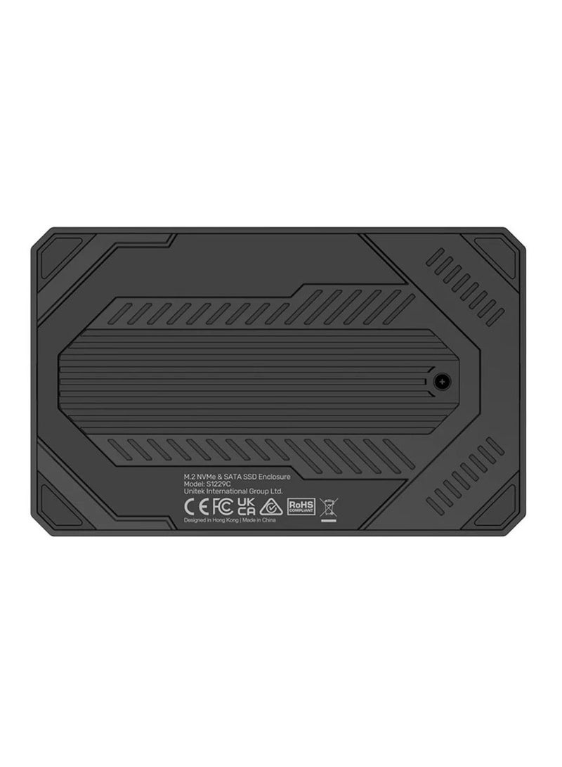 UNITEK M.2 NVMe & SATA SSD Enclosure: High-Speed USB-C to SSD Adapter for Data Transfer, Cloning, and Backup – Compatible with PCIe NVMe and SATA M.2 Drives, Aluminum Alloy Design for Heat Dissipation - Image 3