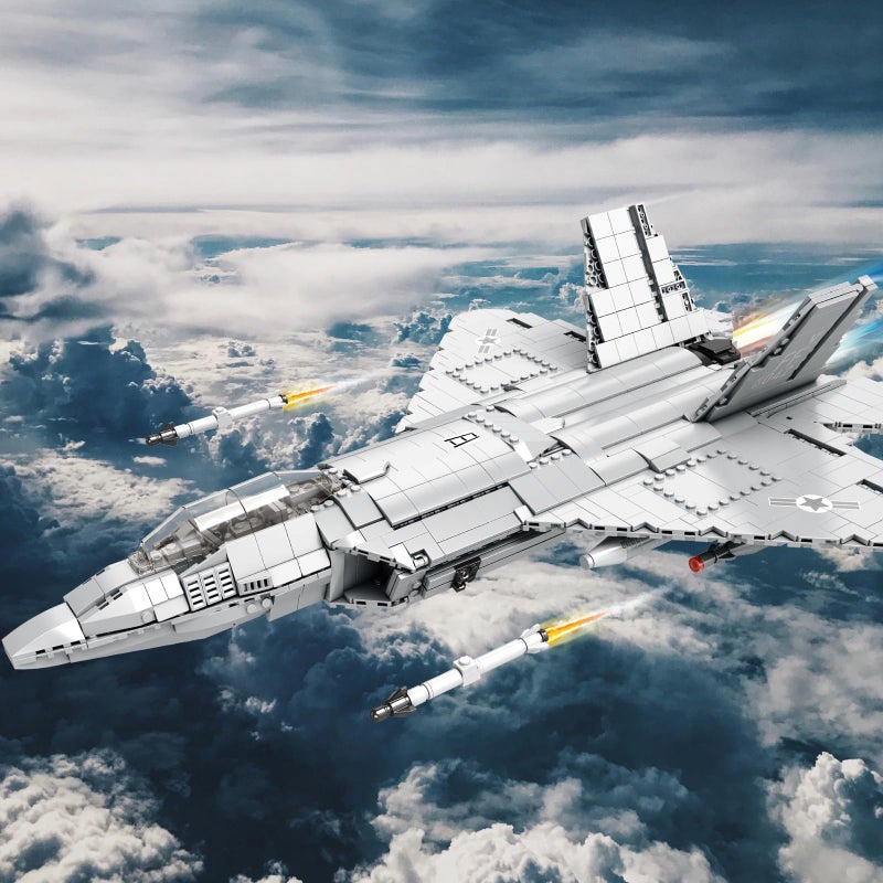JMBricklayer F-22 Raptor Fighter Jet Building Block Set, Military Airplane Toy Army Construction Sets, Toys Gifts for Kids 14+, Adults and Military Fans 60003 (1837PCS) - Image 2