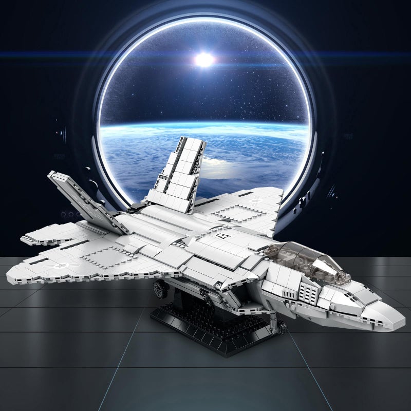 JMBricklayer F-22 Raptor Fighter Jet Building Block Set, Military Airplane Toy Army Construction Sets, Toys Gifts for Kids 14+, Adults and Military Fans 60003 (1837PCS) - Image 5