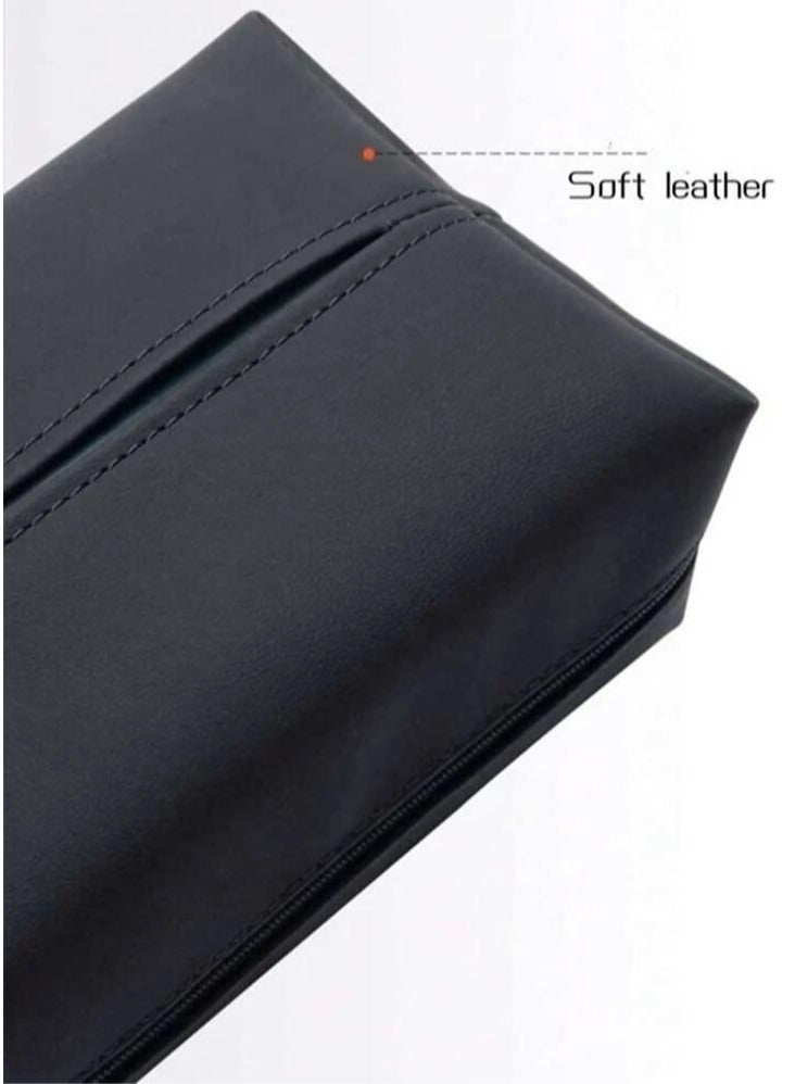 Fstyle Car Tissue Holder, Visor Tissue Holder Car Tissue Holder for Car PU Leather Tissue Box Holder for Car Sun Visor & Seat Back  - Image 5