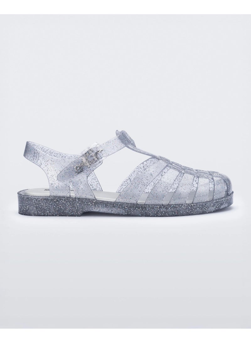 melissa Women's Possession Shiny Jelly Shoe Summer in Glitter Clear Silver - Image 1