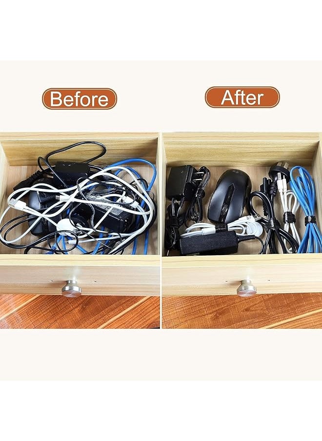 erorex - 80 Pcs Reusable Cable Ties Black Adjustable 6 Inch Cord Organizer Ties Multi Purpose Hook Loop Cable Management Wire Ties For Organizing Home Office Data Centers - Image 1