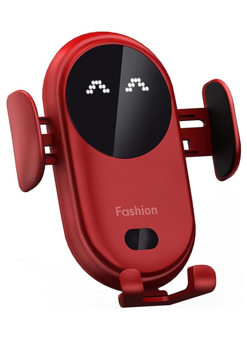 Gonice Wireless Car Charger, Mione Fast Charging Phone Holder with 10W Charging Smart Sensor Auto-Clamping, Air Vent Car Mount Wireless Charging for iPhone 14/13/13 Pro/12/11, Galaxy S22/S21 (RED)  - Image 1