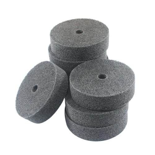 JUNLIXN 8 Pcs 3'' Fiber Buffing Wheels, 3/8'' Arbor Hole Abrasive Fiber Buffing Polishing Wheels for Bench Grinder, Die Grinder - Image 1