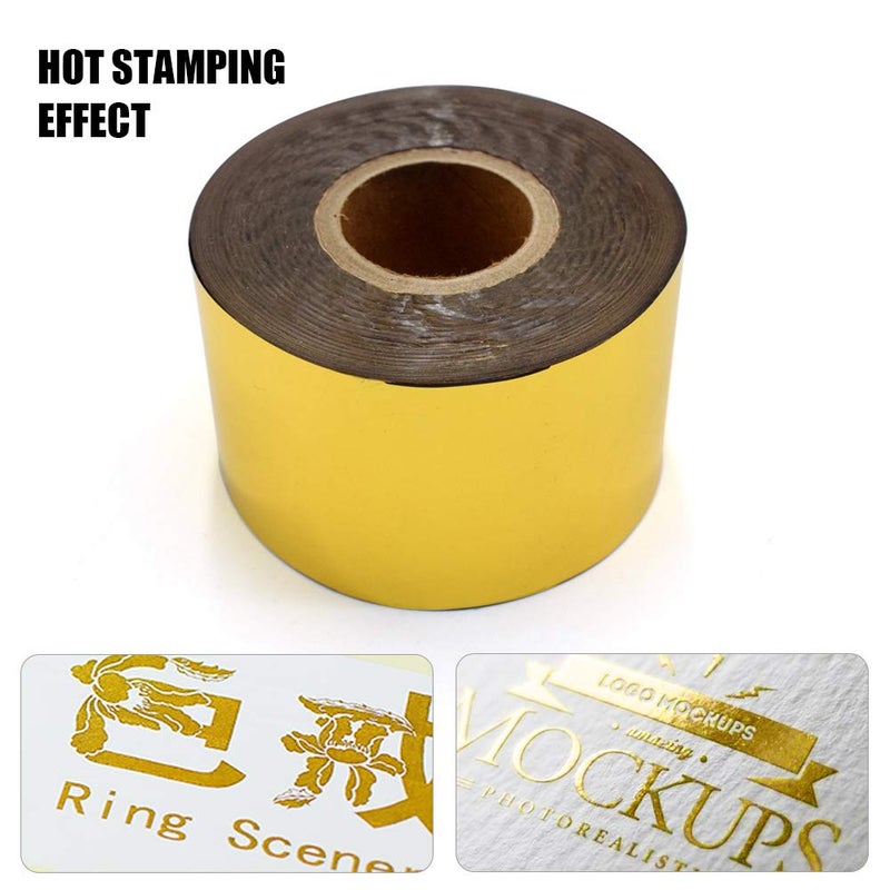 TOAUTO 4cm Gold Hot Foil Stamping Paper 1.5" x 400ft for Leather Bronzing Machine PU Heat Transfer Anodized Gilded Paper (1.5 inch Width, Gold) - Image 2
