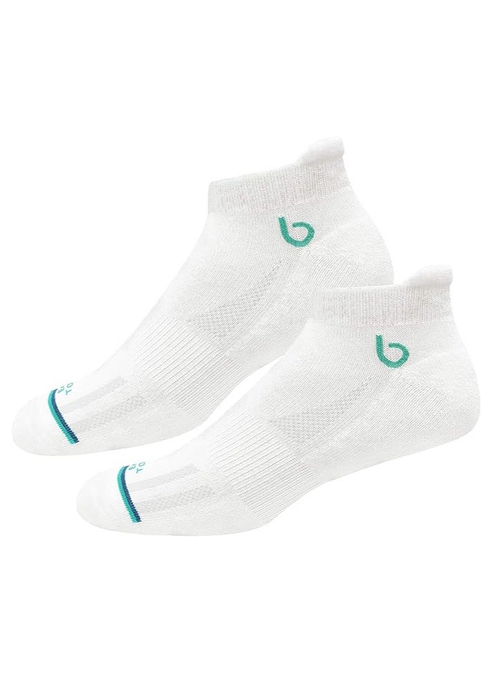BAMBOS BAMBOS Unisex Eco Touch Athletic Ankle Bamboo Socks for Men & Women Running, Badminton & Gym, Pack of 3 (Size UK 7-11, White) - Image 3