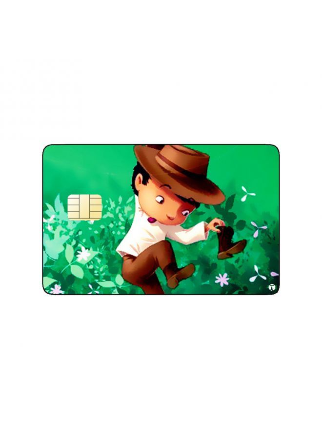 RKN PRINTED BANK CARD STICKER Cute Girl And Boy Drawing With Tiger - Image 1