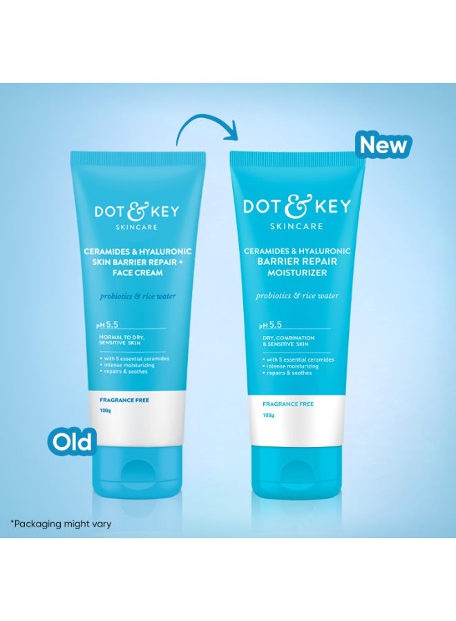 Dot & Key Ceramides & Hyaluronic Hydrating Face Cream With Probiotic I Barrier Repair For Dry Skin, 100g - Image 2