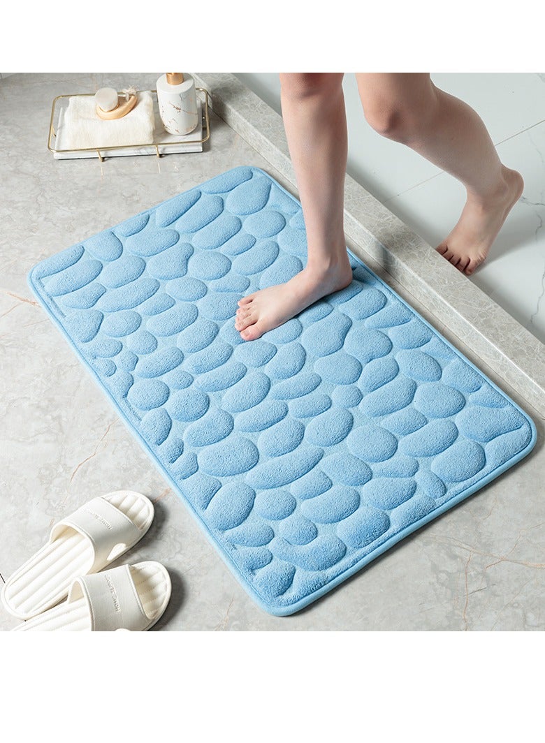1-Piece Size Is 50x80 Cm Household Cobblestone Embossed Doorstep Carpet Doormat Bathroom Minimalist Wind Absorbent Foot Mat Bathroom Anti-Skid Mat Floor Mat - Image 1