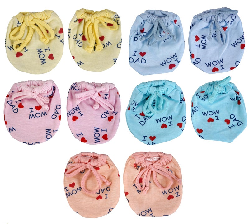 CUTEABLY Newborn Scratch Gloves,Dori Mittens, Baby, Infant, Toddler, Boys, Girls, Scratch Mittens for Baby Care (0-12 Months)-Pack of 5 - Image 1
