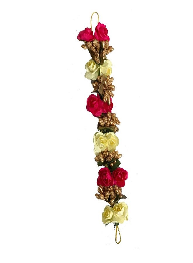 AROOMAN Artificial Flower Gajra Bun Juda Maker Flower Gajra Hair Accessories For Women and Girls Pack-01, Color-Multi - Image 2