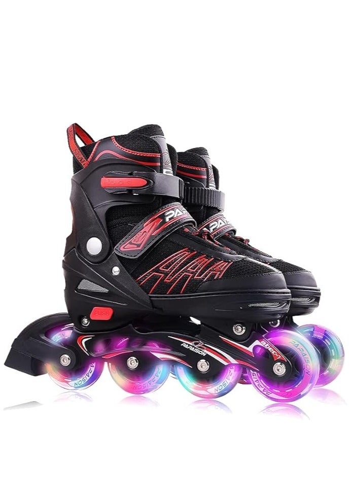 PAPAISON Kids Professional Inline Skating Shoes 8 Lighting Wheel Comfort Skate Shoes Children and Adults roller skates  - Image 1