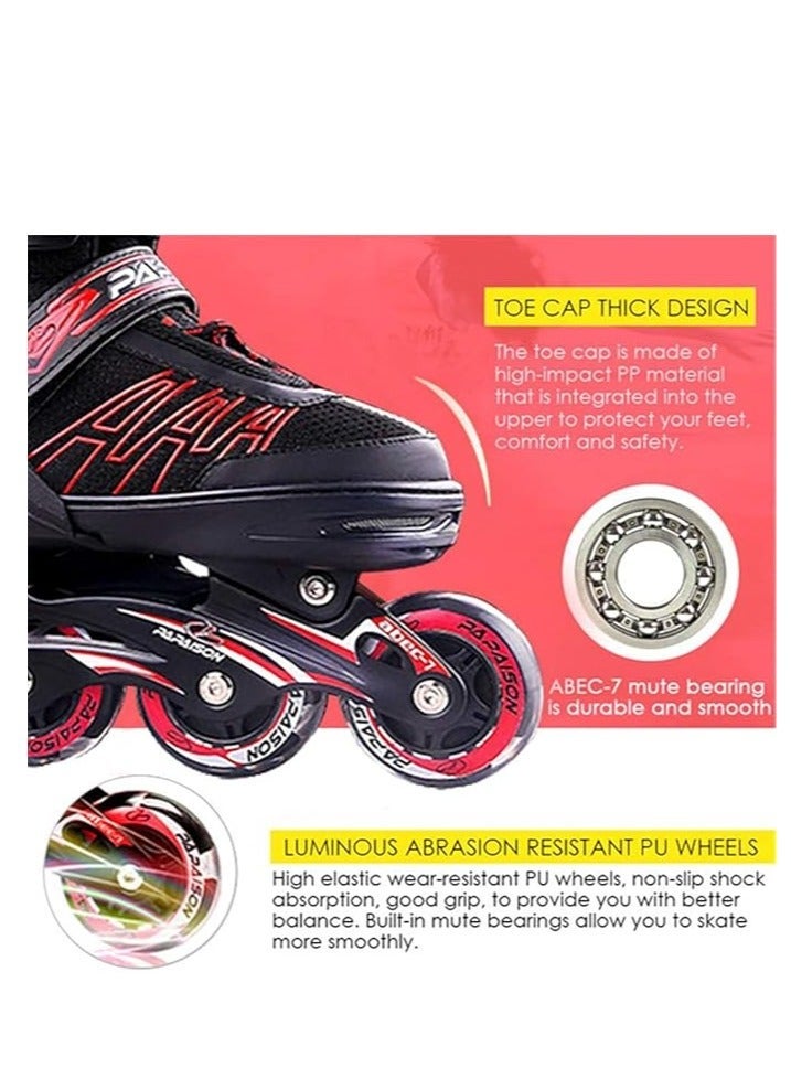 PAPAISON أحذية التزلج الاحترافية للأطفال 8 عجلات مضيئة أحذية تزلج مريحة للأطفال والبالغين - Image 3
