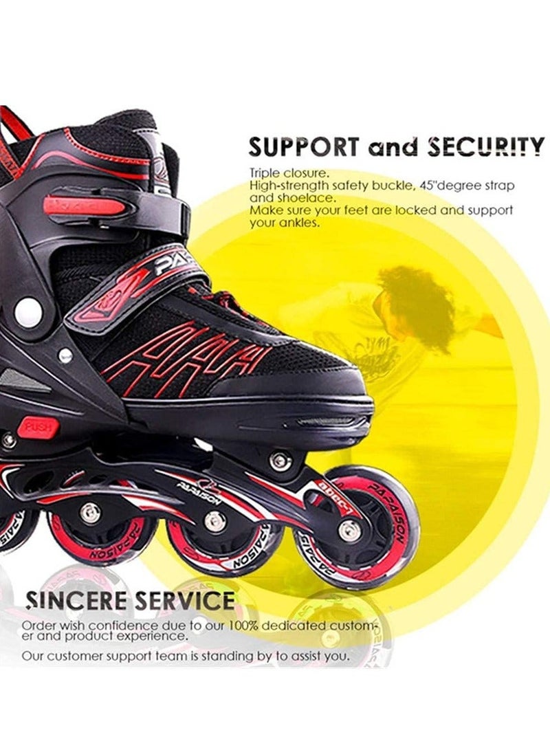 PAPAISON أحذية التزلج الاحترافية للأطفال 8 عجلات مضيئة أحذية تزلج مريحة للأطفال والبالغين - Image 4
