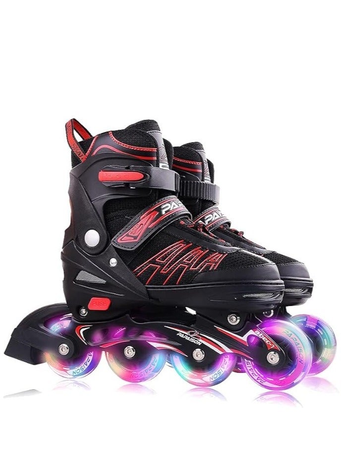 PAPAISON أحذية التزلج الاحترافية للأطفال 8 عجلات مضيئة أحذية تزلج مريحة للأطفال والبالغين - Image 1