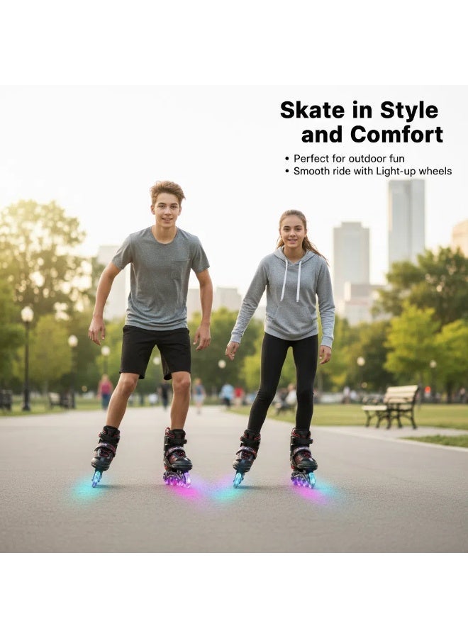 PAPAISON أحذية التزلج الاحترافية للأطفال 8 عجلات مضيئة أحذية تزلج مريحة للأطفال والبالغين - Image 5