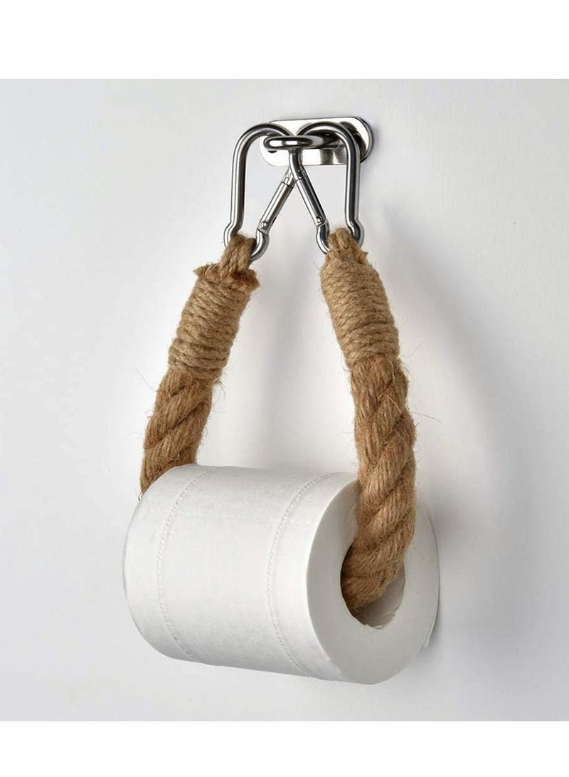 Toilet Paper Holder, Antique Industrial Wall-Mounted Towel Rack Bath Rings Bathroom Accessories Vintage Hanging Rope Holder Home Decoration Supplies - Image 2