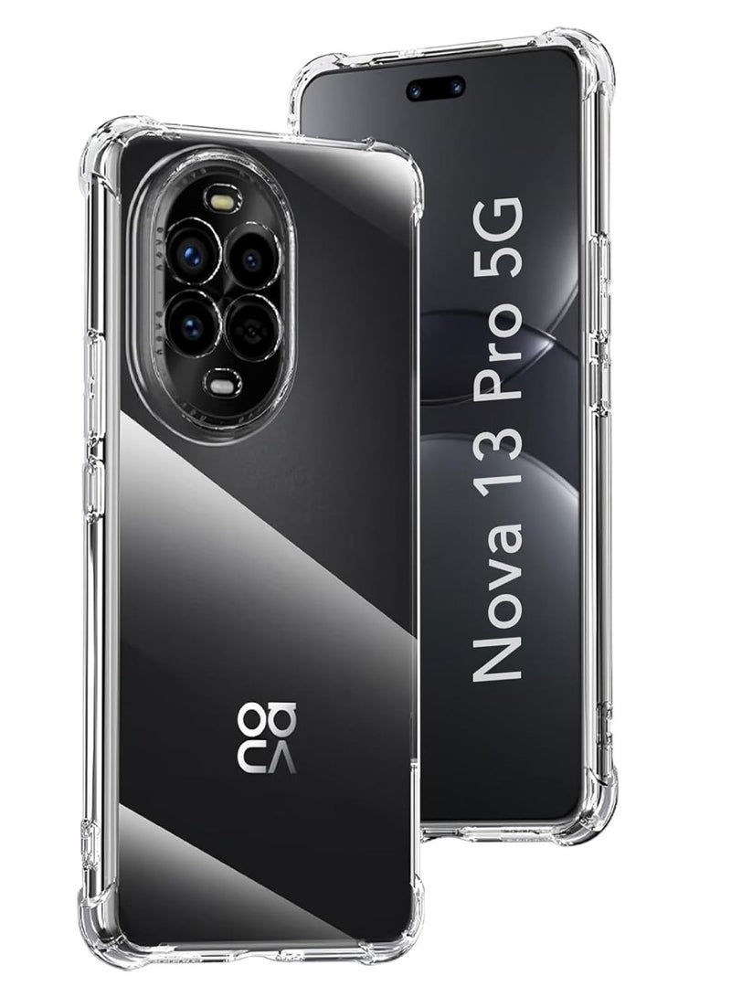 Techie Huawei Nova 13 Pro 5G Case - TPU Bumper Corner Transparent Back Cover Case with Camera Lens Protection For Huawei Nova 13 Pro 5G - Clear - Image 1