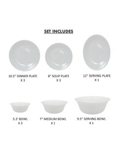 Melrich Melrich 12 Piece Opal ware Dinner Set Dishwasher Safe Microwave Safe BPA Free Dinner Plate Dessert Plate Serving Bowl Medium and Soup Bowl Serving Plate  - Image 2