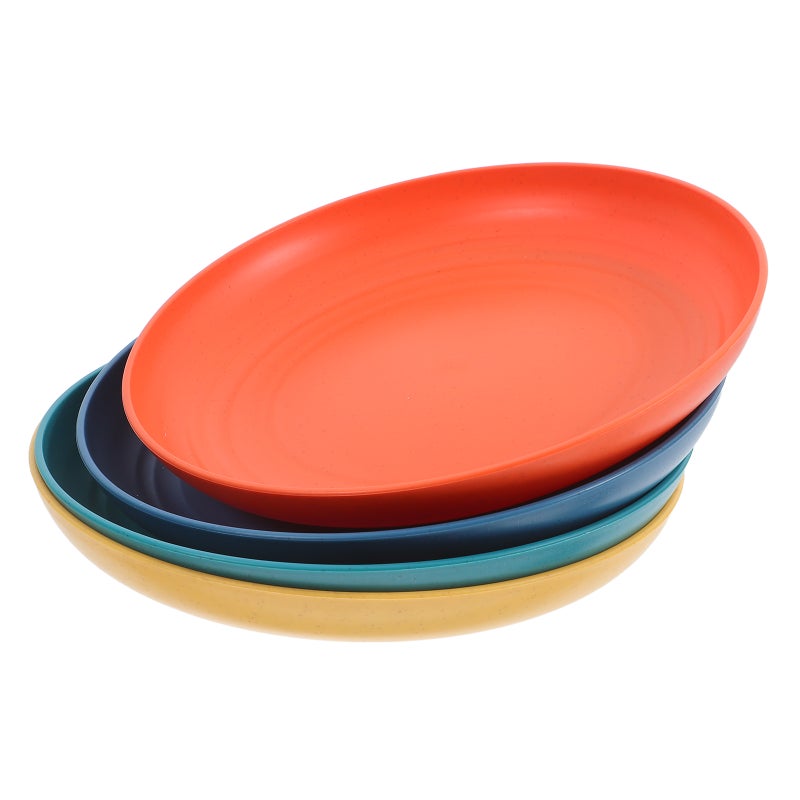 4 Pcs Plate Unbreakable Dinner Dishes Plates Reusable Salad Plates Cereal Plates Kitchen Dinnerware For Kids Adults - Image 4