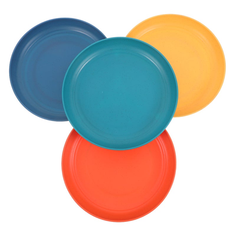 4 Pcs Plate Unbreakable Dinner Dishes Plates Reusable Salad Plates Cereal Plates Kitchen Dinnerware For Kids Adults - Image 1