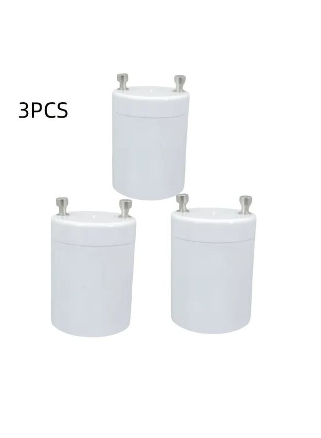 3pcs GU24 to E26 E27 Lamp Holder Adapter Plastic Light Bulb Base Converter - Image 1