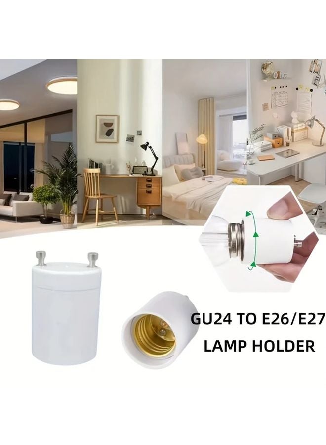 3pcs GU24 to E26 E27 Lamp Holder Adapter Plastic Light Bulb Base Converter - Image 2